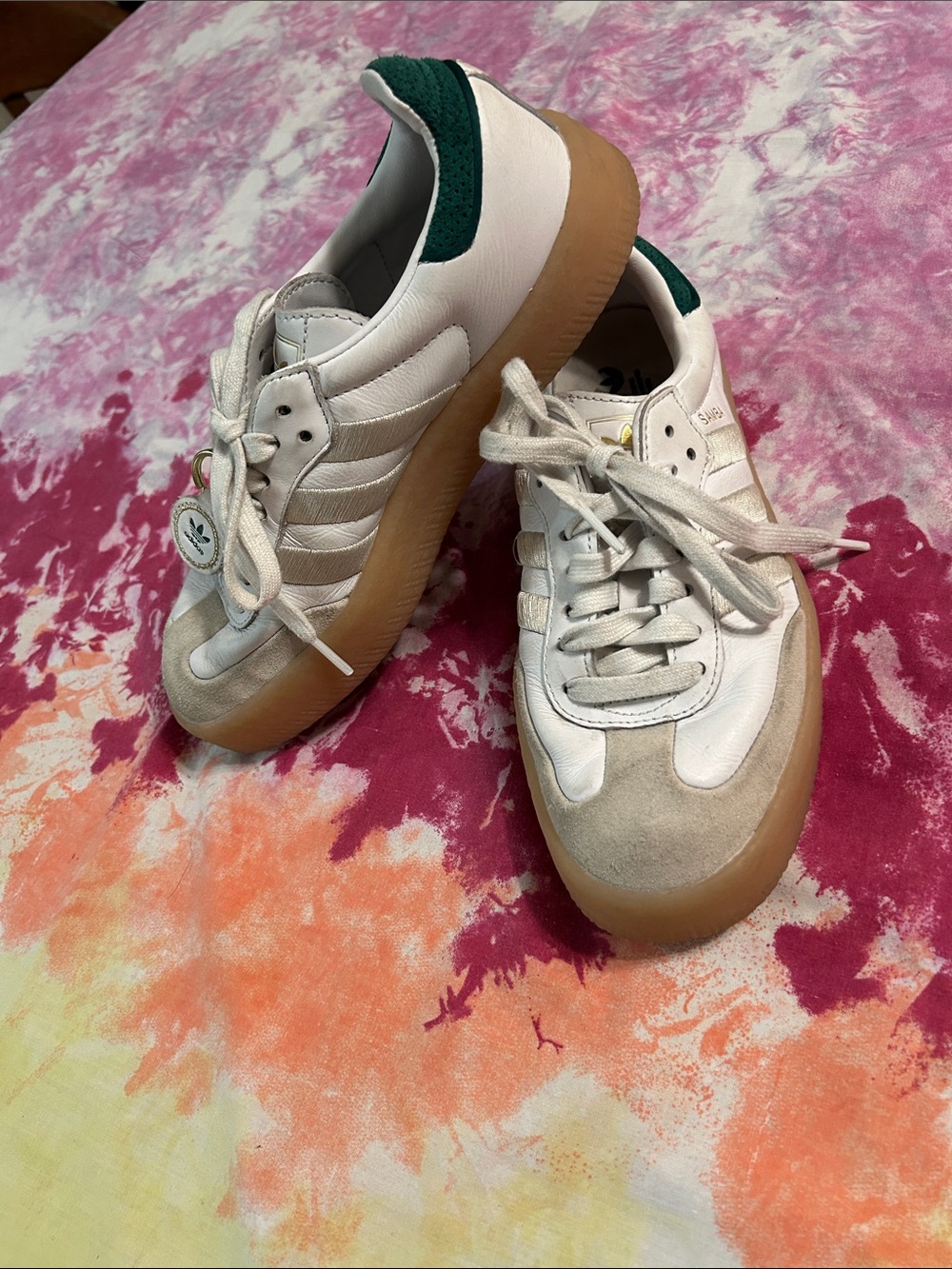Adidas samba green and white size 6.5